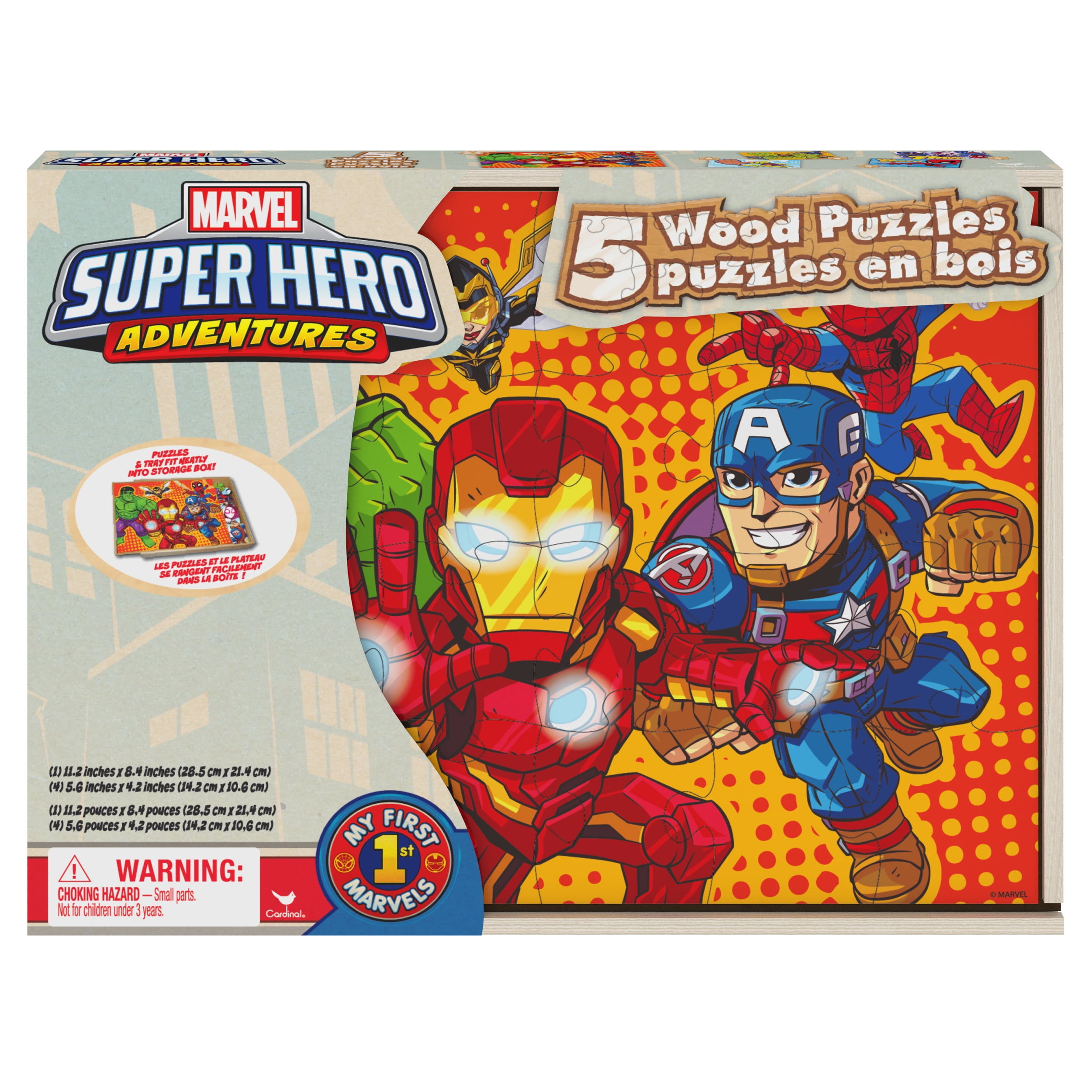 Marvel Super Hero Adventures 5Pack of wood Jigsaw Puzzles for Families