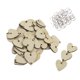 thumbnail image 3 of 50 piezas de corazón en blanco de madera virutas de grano de grano círculos discos placa etiqueta artesanal Sunnimix Chips de madera del corazón de la vendimia, 3 of 5