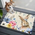 thumbnail image 4 of Rectangle Area Rug 2x3ft, Easter Rabbit Blossom Peony Non-Shedding Washable Area Rug, Pastoral Eucalyptus Berry Non Slip Low-Profile Rugs for Living Room, Bedroom Dining Room, 4 of 9