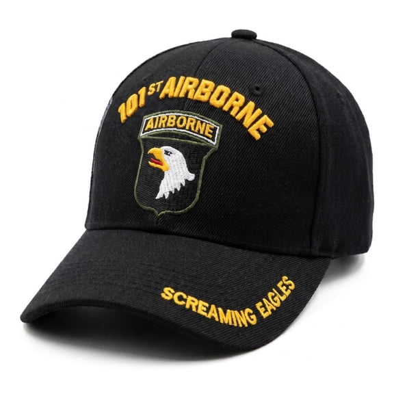 Officially Licensed US Army 101st Airborne Division Screaming Eagles Embroidered Black Adjustable Baseball Cap