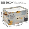 thumbnail image 4 of Yayeee 2 Pack Canvas Storage Basket with Handles for Shelves Fabric Bins Closet Organizer, Cute Cartoon Cat, 4 of 8