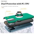 thumbnail image 4 of Case for iPhone 12 Pro Max, [Built-in Camera Cover] Military Shockproof Phone Case Cover with Embedded Metal Ring Stand Kickstand [Support Magnetic Car Holder] for iPhone 12 6.7'', Green, 4 of 13