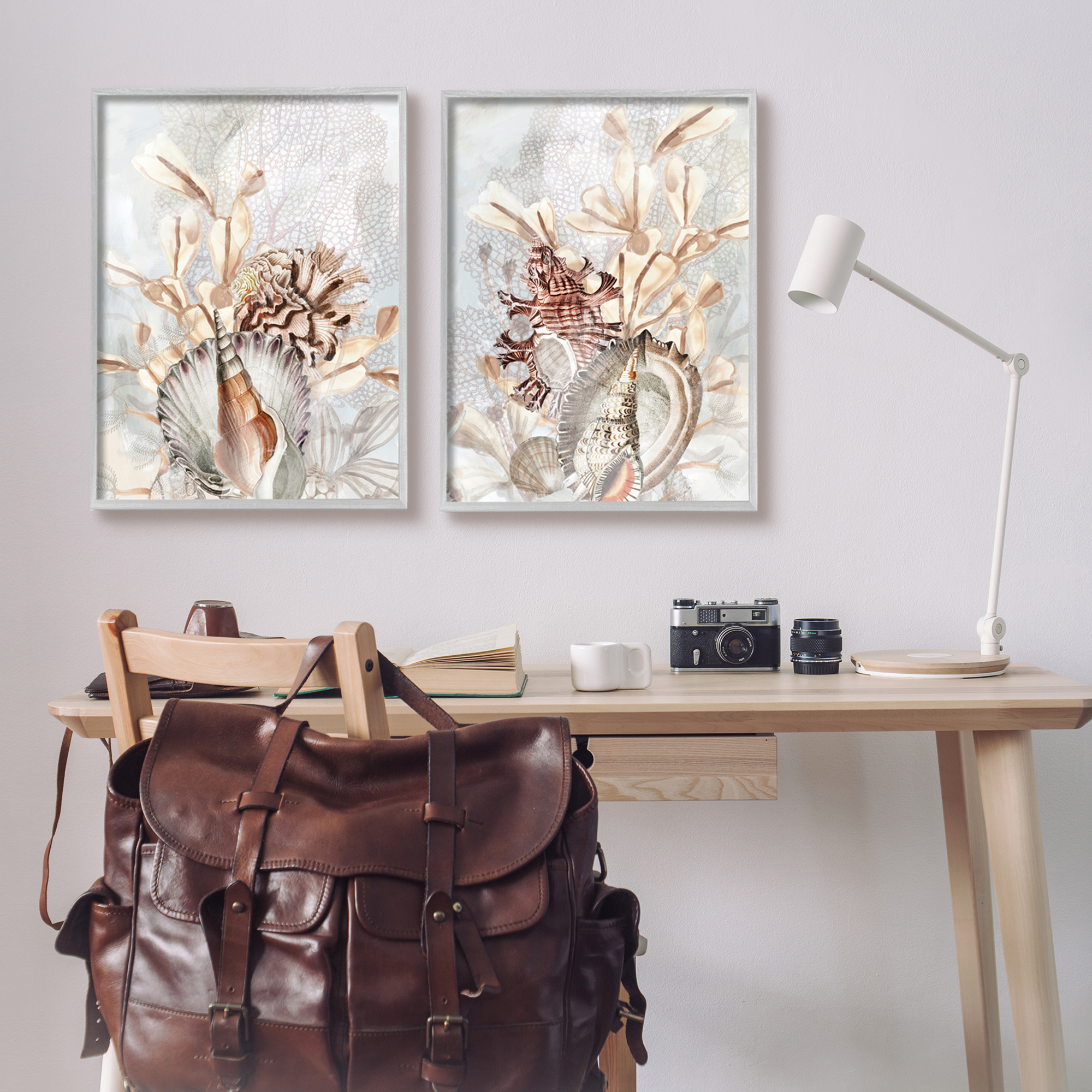Stupell Industries Grey & Beige Sea Life Animals & Insects Painting Gray Framed Art Print Wall Art, 24 x 30