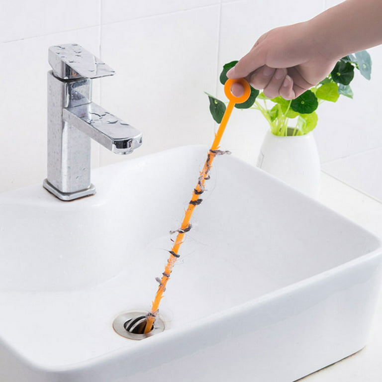 BARBED DRAIN UNBLOCKER FLEXIBLE CLEANER HAIR REMOVER TOOL SINK SHOWER PLUG  HOLE