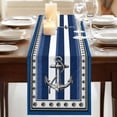 thumbnail image 3 of Table Runners 120 Inches Long Dress Scarves, Navy Blue Anchor Farmhouse Coffee/Dining/Kitchen Table Runner for Living Room, Nautical Summer Beach Coastal Ocean 13x120 Inch, 3 of 9
