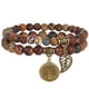 thumbnail image 1 of Pulsera de piedras naturales - pulsera de perlas naturales para mujer - Conjunto de dos pulseras con árbol de la vida y accesorios de hojas, 1 of 4
