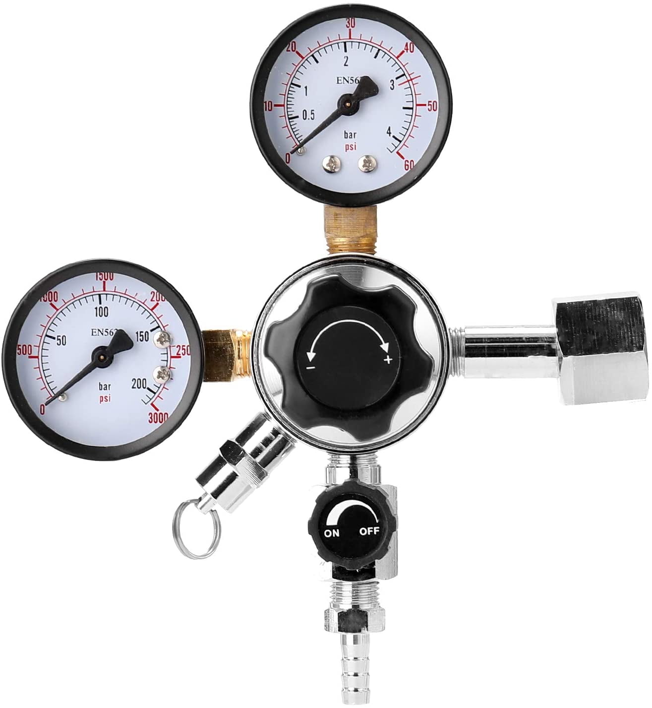 Beer CO2 Keg Regulator Safety Pressure Relief V-alve 0-3000 PSI Tanks Pressure 