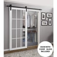 thumbnail image 4 of Sturdy Barn Door 12 lites Clear Glass | Felicia 3355 White Silk | 6.6FT Rail Hangers Heavy Hardware Set | Solid Panel Interior Doors, 4 of 6