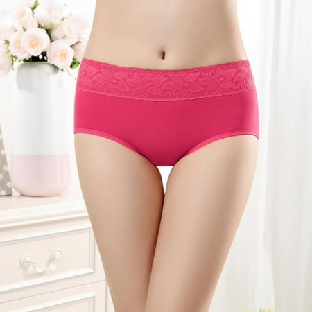 

Breathe Cotton Brief Underwear for Women Mid-Rise Floral Postpartum Hipster Ladies Lace Panties Girls Full Coverage Briefs Cotton Stretch Briefs