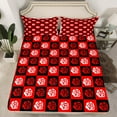 thumbnail image 2 of Feelyou Romantic Rose 3-Piece Twin Sheet Set, Black Red Christmas Buffalo Bedding, 2 of 7
