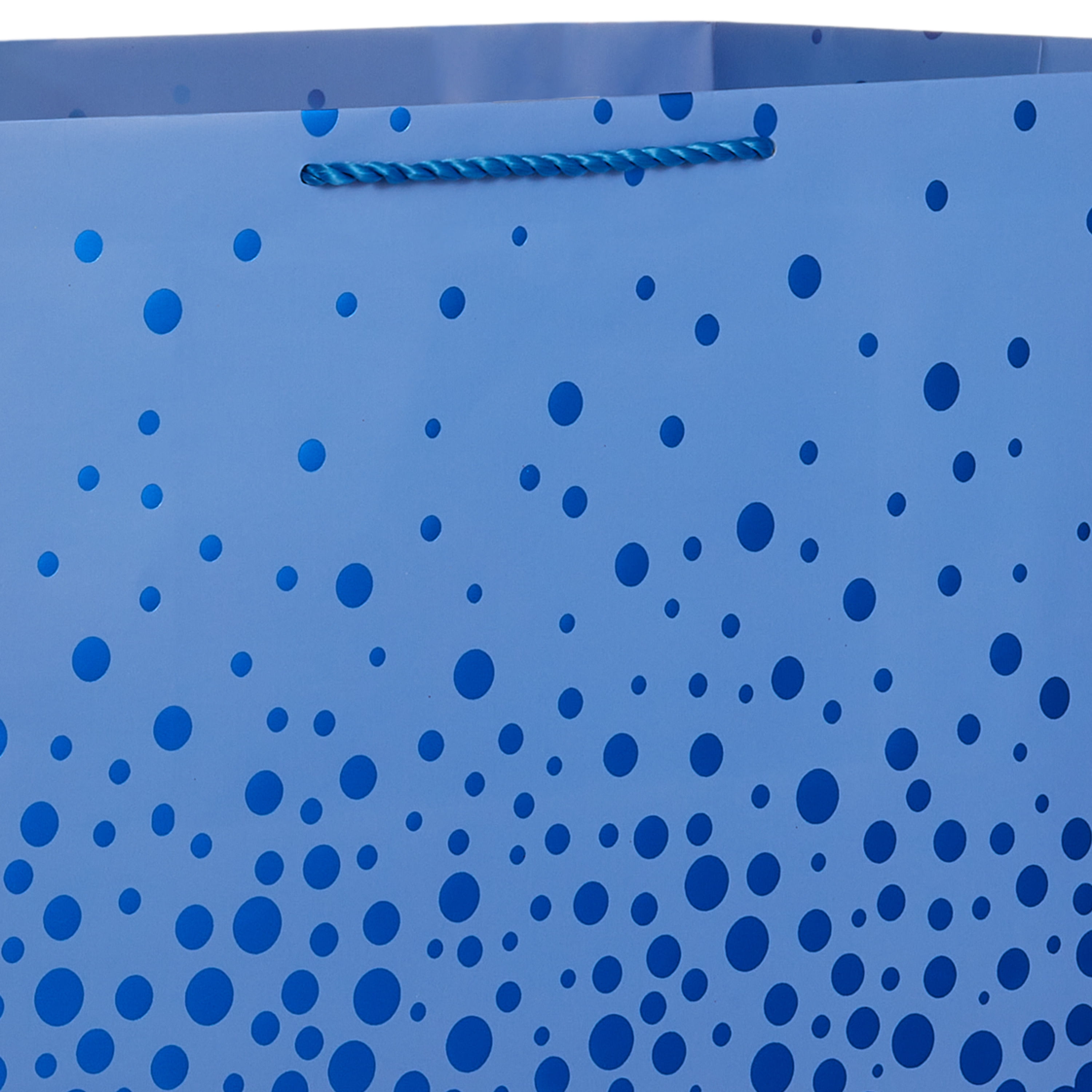 Hallmark Jumbo Horizontal Gift Bag (Blue with Cascading Blue Foil Dots)