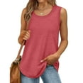 thumbnail image 2 of CHGBMOK Womens Tank Tops Summer Loose Sleeveless Tops Ribbed Trim Scoop Neck Curved Hem, 2 of 6
