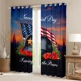 thumbnail image 2 of Manfei Us Flag Kitchen Curtains,Honoring The Brave Print Black Out Curtains Pack of 2 (42x63 Each), 2 of 7