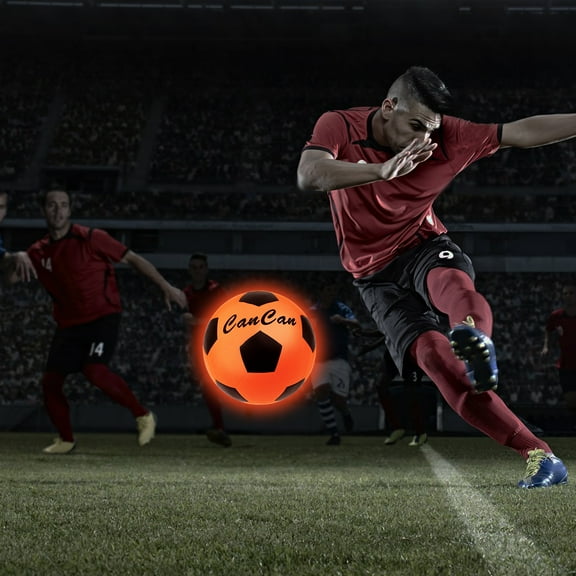 Light Up Soccer Ball Rubber Glowing Soccer Ball for Night Play Rechargeable LED Light Up Soccer Ball Creative Glow Soccer Ball for Children Teenagers Adults