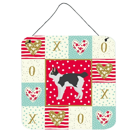 Japanese Bobtail Cat Love Wall or Door Hanging Prints Red