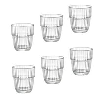 Bormioli Rocco Barshine 10.3 oz. Stackable Rocks Drinking Glasses, Clear, Set of 6