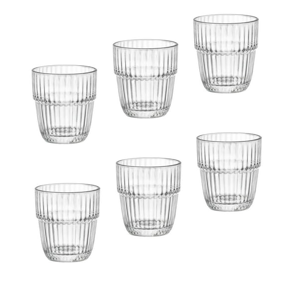 Bormioli Rocco Barshine 10.3 oz. Stackable Rocks Drinking Glasses, Clear, Set of 6