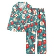 thumbnail image 5 of LINGLANG Pajamas For Women Set Christmas Print Long Sleeve Top With Lapel Comfy Pants Soft Wear Cozy Holiday Family Outfits Xmas Print Pjs Sleepwear Loungewear Nightwear Nightclothes Homewear, 5 of 5