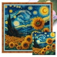 thumbnail image 1 of Hilo Algodón Ecológico Bordado Punto Cruz Cielo Estrellado Impreso 11CT 50x50cm, 1 of 9
