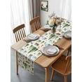thumbnail image 4 of Burlap Table Runner 90 Inches Long, Farm Animal Bear Fox Deer Non-Slip Kitchen Table Runners for Dining Room Everyday Use Party Table Decorations Watercolor Green Trees, 4 of 9