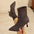 thumbnail image 6 of Willtoo Women Pointed Toe Stiletto Sock Ankle Boots Stretch Knit Slip On Short Boots Fall Winter Slim Heel Fashion Booties, 6 of 6