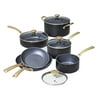 Beautiful 10 PC Cookware Set, Black Sesame by Drew Barrymore