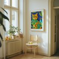 thumbnail image 6 of Cat in flowers - Illustration Cat Pop Art Surrealism Modern Art Floral Oak Framed Wall Art Print 12 x 18 inches, 6 of 15