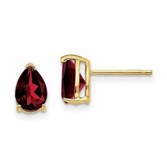 Primal Gold 14 Karat Yellow Gold 7x5mm Pear Garnet Earrings