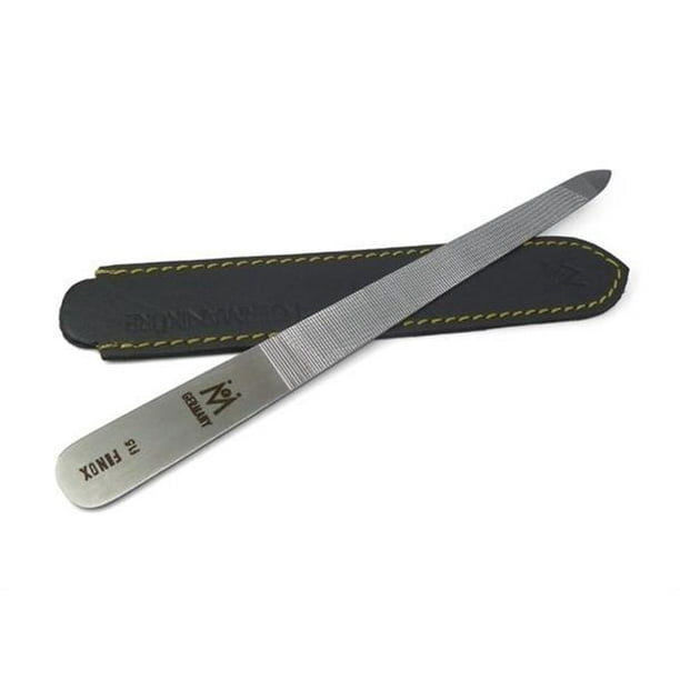 GERMANIKURE Triple Cut Metal Nail File in Leather Case, Made in