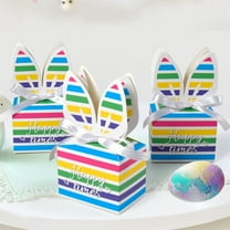 FYHALE Colorful Rectangular Cute Bunny Gift Boxes Easter Themed Paper Boxes for Sweets 10 Pack Paper Packaging Boxes