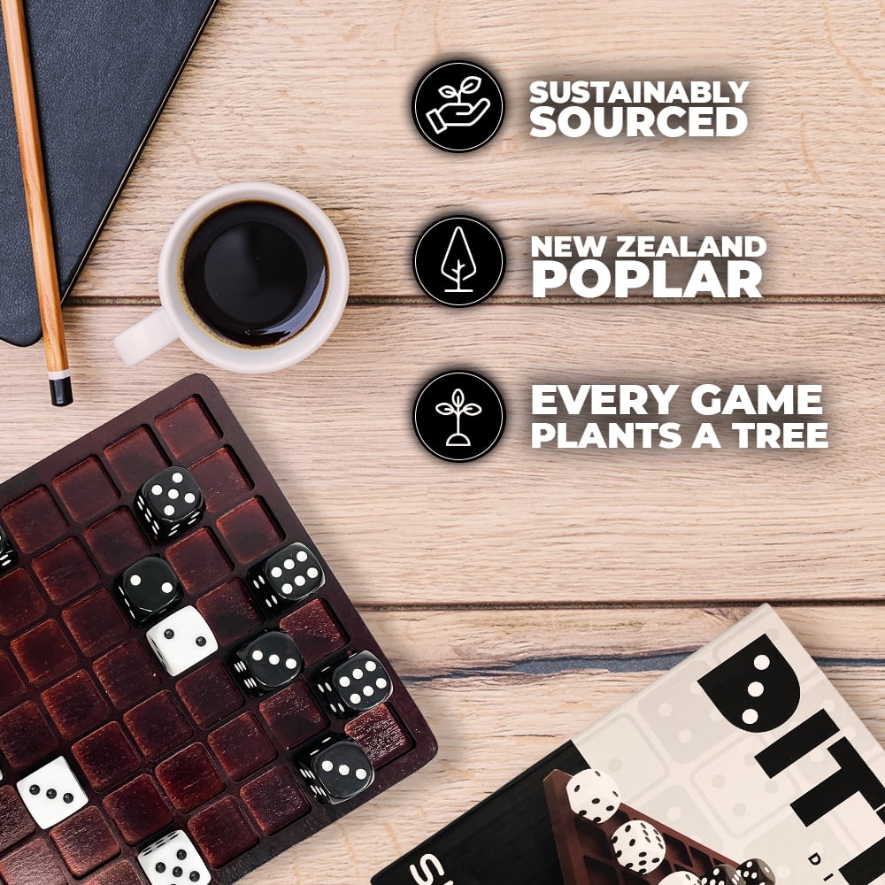 Dittle™️- Dice Battle | 2 Player Dice Games for Adults | Adult Board Games for 2 Players | Best Two Player Games for Adults | 2 Person Wooden Coffee Table Games | Bar Games for Adults Indoor Tabletop