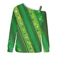 thumbnail image 5 of Femmes Chemises Mode Femmes St.Patrick'S Day Sweat-Shirt Imprimé sur l'Épaule Chemise Graphique à Manches Longues Pulls, 5 of 5