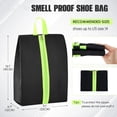 thumbnail image 3 of Smell Proof Shoe Bag for Travel Water-resistant Odor Cleat Bag Absorbing Lightweight Golf Soccer Shoe Storage Organizer Pouch with Zipper for Gym Sports Travel Work(Black), 3 of 5