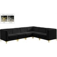 thumbnail image 1 of Meridian Furniture Alina Black Velvet Modular Sectional, 1 of 21