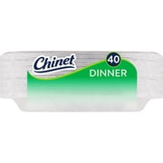 Chinet Classic® Premium Dinner Paper Plates, White, 10 3/8”, 40 Count