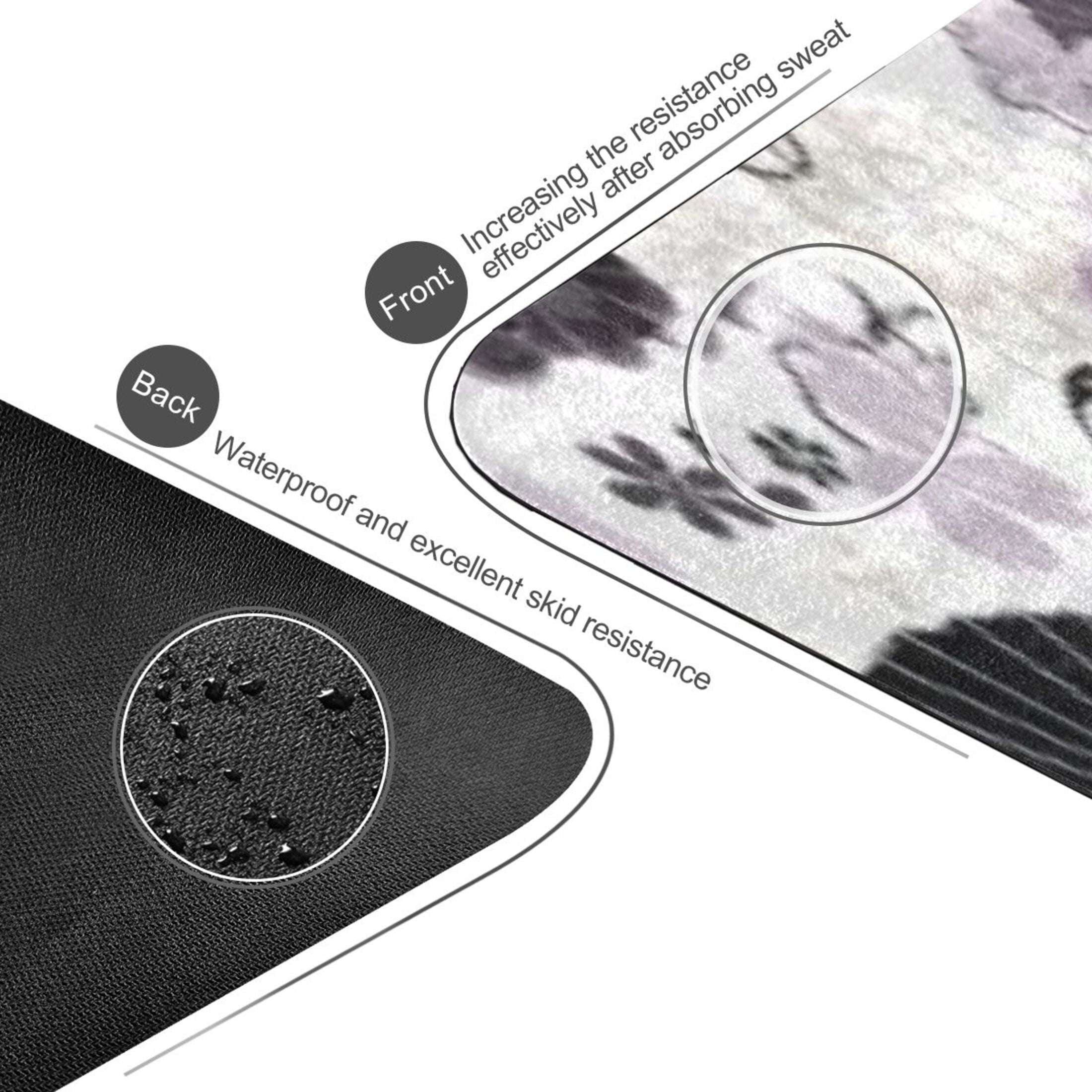 BZSMCE Yoga Mat Women Fitness Mat Black & White Floral Pattern