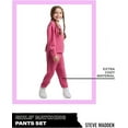 thumbnail image 4 of Steve Madden Girls' Sweatsuit Set - 2 Piece Puff Sleeve Crop Pullover Sweatshirt and Leggings - Leggings Set for Girls (2T-12), 4 of 7
