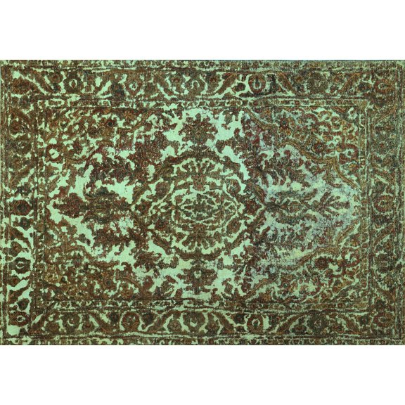 Ahgly Company Indoor Rectangle Abstract Light Blue Contemporary Area Rugs, 3' x 5'