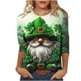 thumbnail image 3 of TaTaai St. Patrick's Day Women's Casual Print Round Neck 3/4 Sleeve T-Shirt Loose Top Gift, 3 of 5
