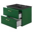 thumbnail image 5 of Sink Vanity Cabinet, Green Black, Ceramic, Wood, Modern Contemporary, Hotel Bedroom Bathroom Master Suite Guest, 5 of 9