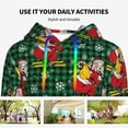 thumbnail image 4 of Kdxio Vintage Santa Skiing Green Plaid Print Womens Oversized Hoodies Sweatshirts Hooded Pullover Tops Sweaters Casual-XX-Large, 4 of 7