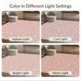 thumbnail image 7 of ODIKA 4'x6' Blush Pink Floral Dot Border Tufted Design Washable Area Rug Whimsical Botanical Motif With Moon Accents And Delicate Leaf for Home Office, Under Desk, Non-Slip Chair-Friendly, Flatwoven, 7 of 7