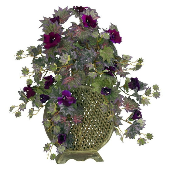 Morning Glory with Decorative Vase Silk Plant