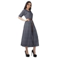 thumbnail image 2 of Moomaya Robe Midi à Encolure Dégagée, Robe Plissée pour Femmes, Robes Évasées Évasées Ligne A, 2 of 4