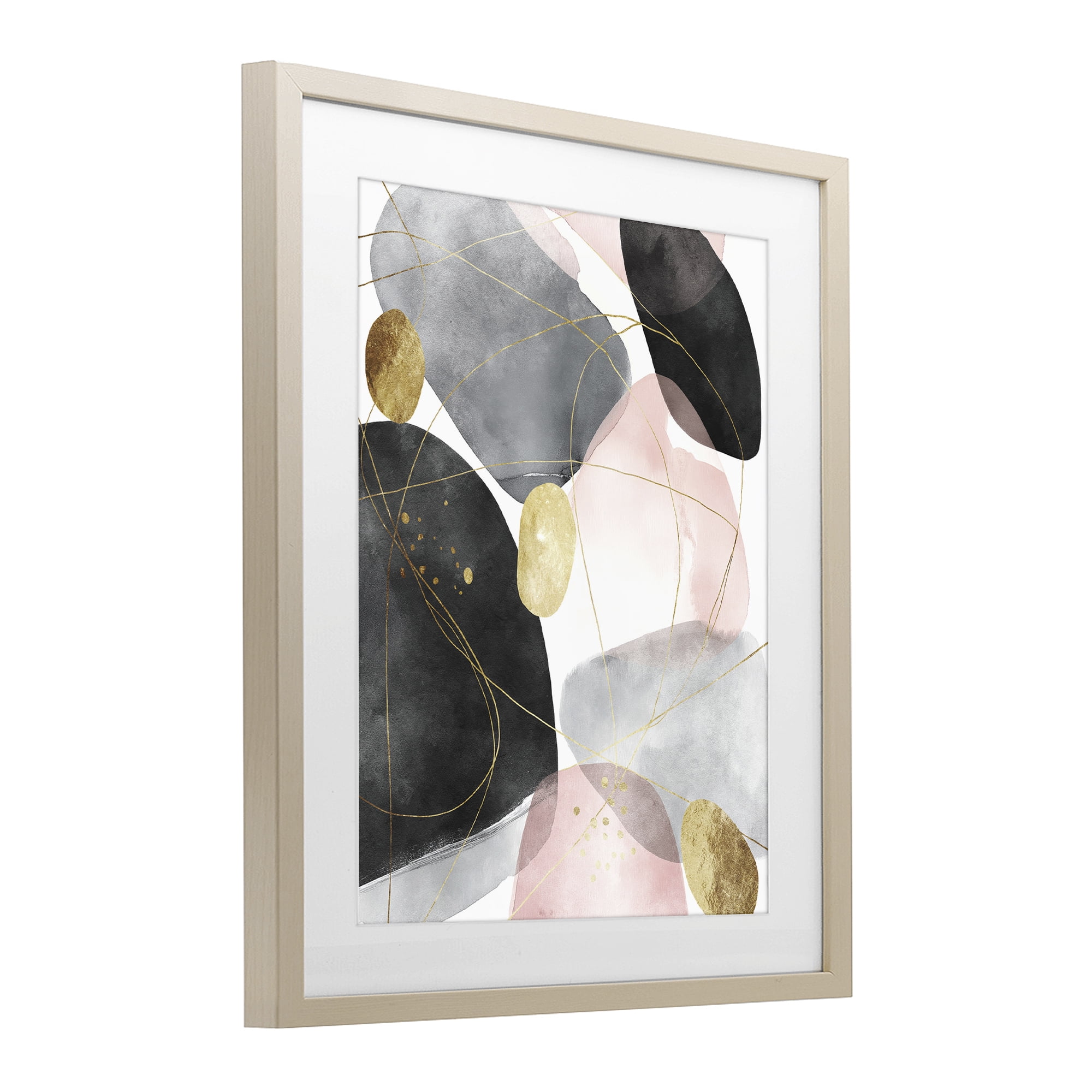 Stupell Industries Gilded Echoes Shapes Birch Framed Print Under Glass, design by Svetlana Aleynikova
