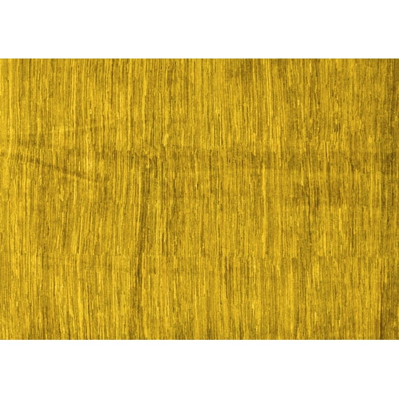 Ahgly Company Machine Washable Indoor Rectangle Abstract Yellow Modern Area Rugs, 6' x 9'