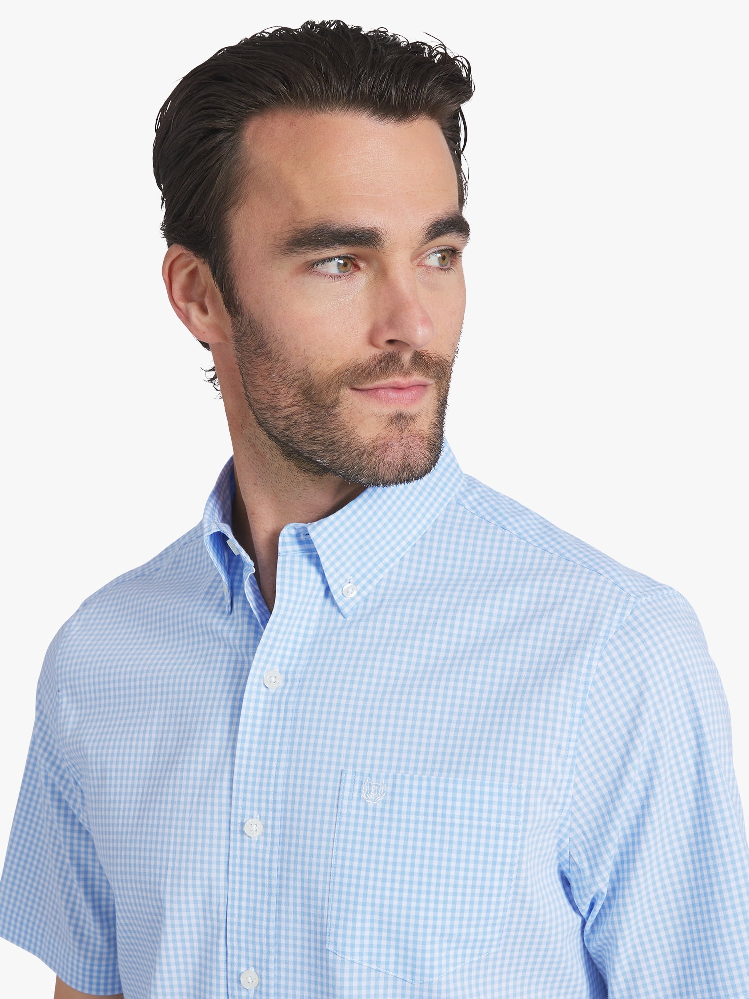 Chaps Men's & Big Men's Short Sleeve Easy Care Stretch Poplin Shirt, Sizes S-3XL