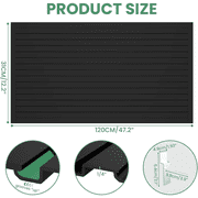 2 Pack 4 X 8 ft Slat Wall Panels Garage Wall Organizer, Heavy Duty Wall Mounted PVC Wall Hanger with 12 Hooks for Garage Wall Storage, Slatted Wall Panels, Slat Wall Shelving System - Black
