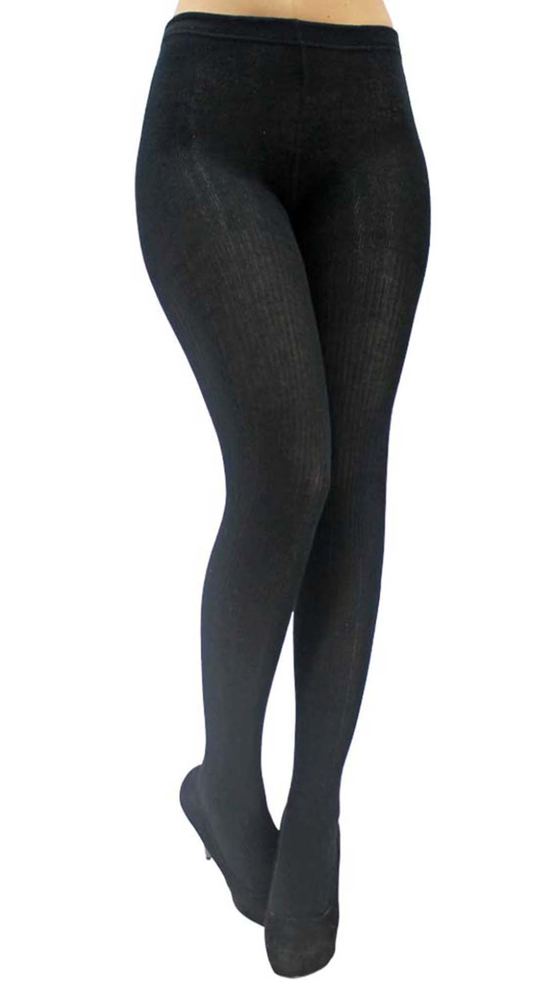 Luxury Divas Black Thin Cable Knit Hosiery Tights Size Small/Medium