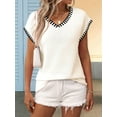 thumbnail image 7 of Women'S Sleeveless Sweater Casual V Neck Cap Sleeve Knit Pullover Tank Tops Creamy White S, 7 of 7